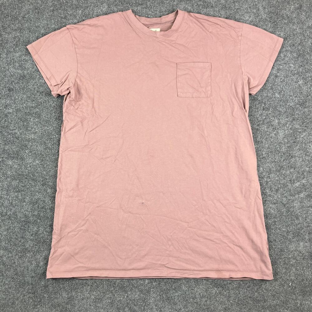 Madewell T-Shirt Womens 2X Pink Pocket Crewneck Casual Short Sleeve Top